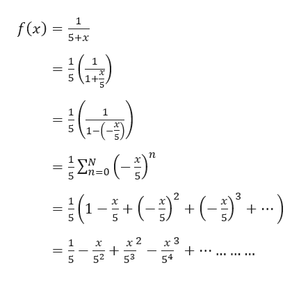 1
f (x)
5+x
(1+5/
1
--r
- ΣΕ (-
n
1-( )
2
3
5
5.
5.
2
52
53
54
Ln
Ln
HLn
