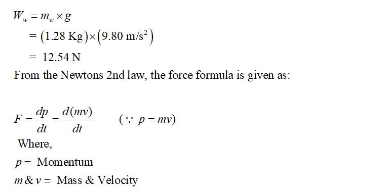 Answered: Water falls without splashing at a rate… | bartleby