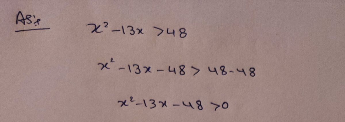 Algebra homework question answer, step 1, image 1