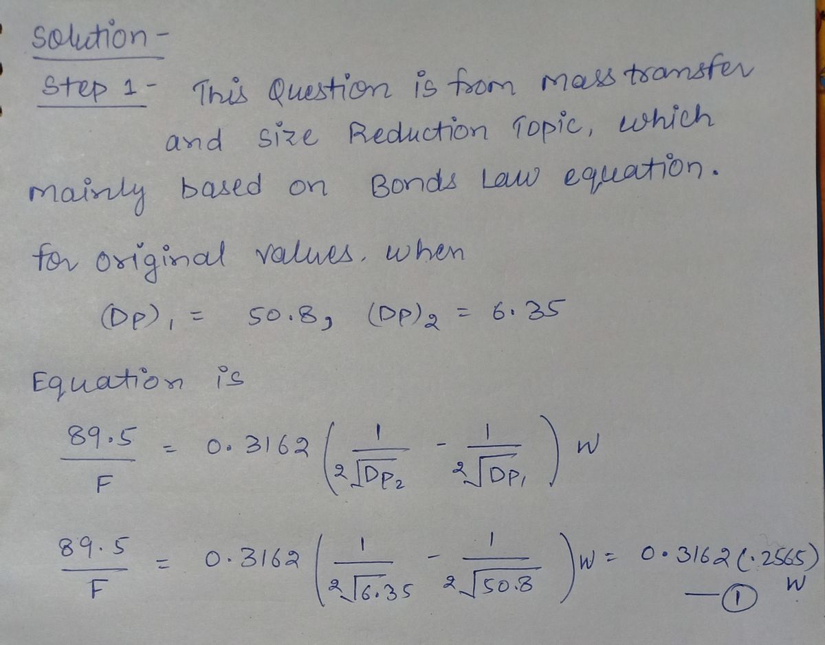 Chemical Engineering homework question answer, step 1, image 1