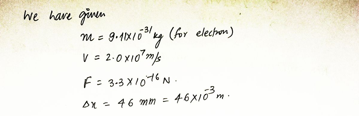 Physics homework question answer, step 1, image 1