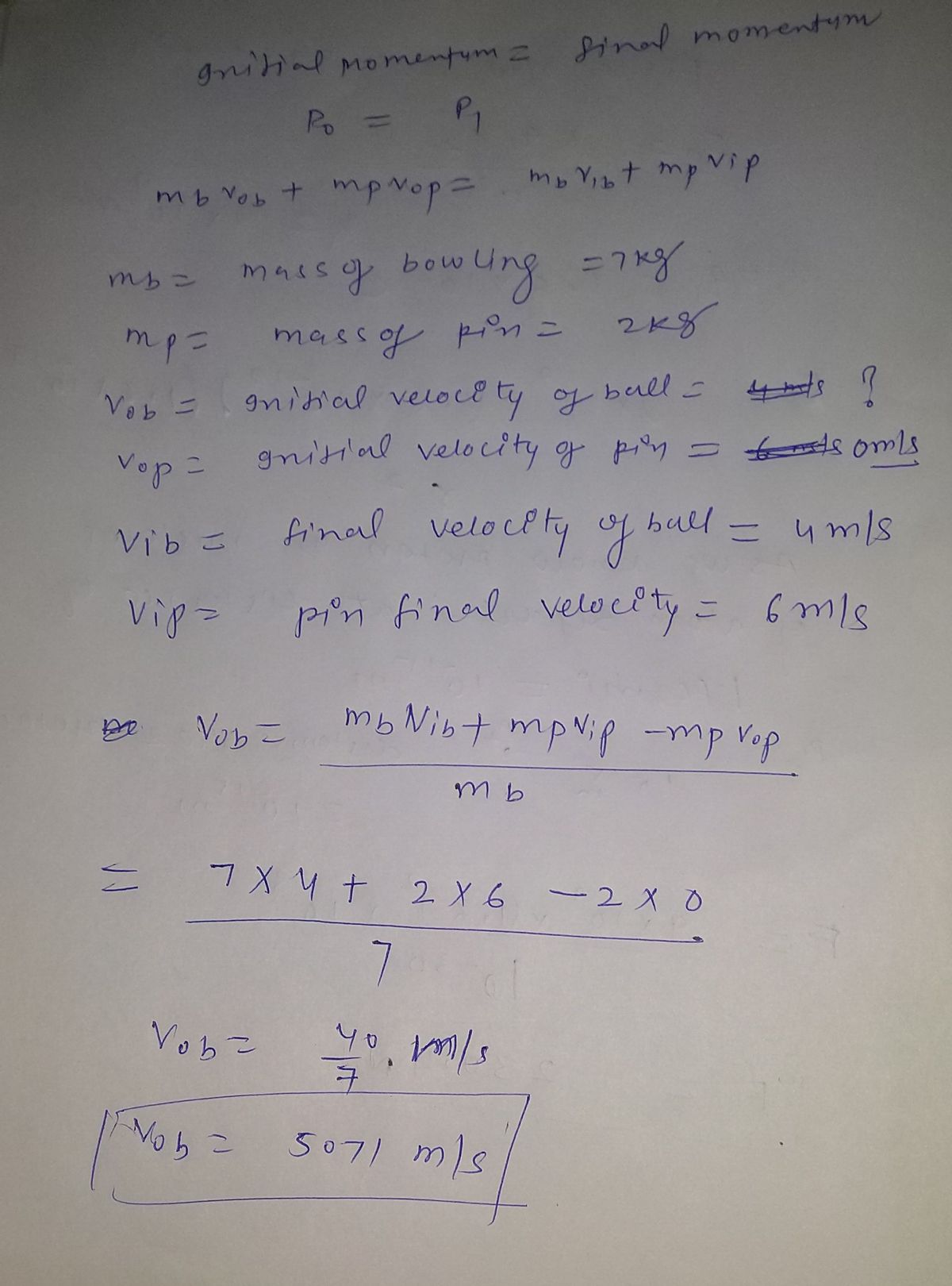 Answered: A bowling ball with a mass of 7.0 kg…