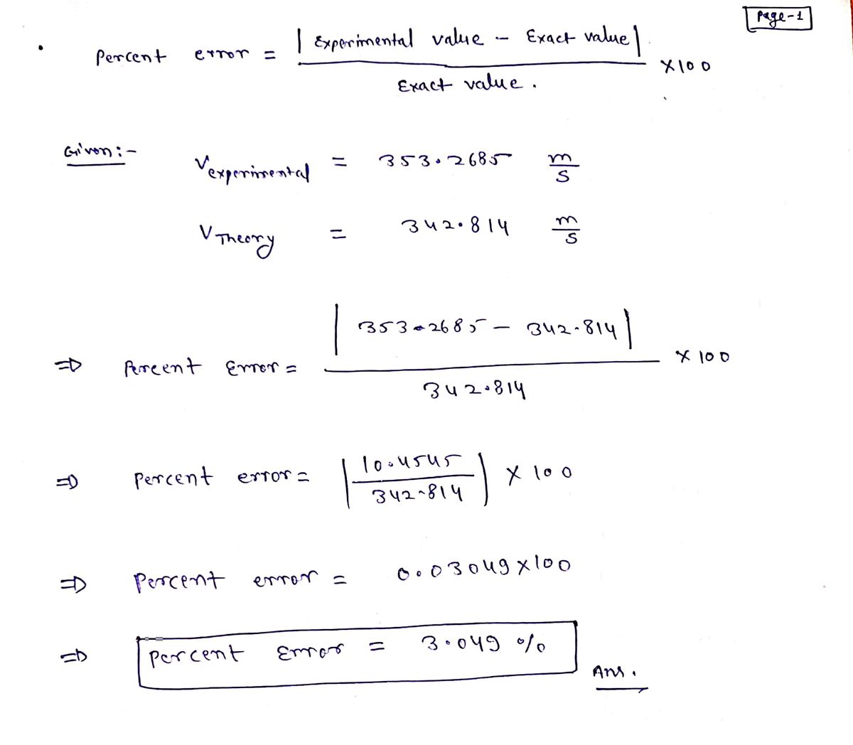 Physics homework question answer, step 1, image 1