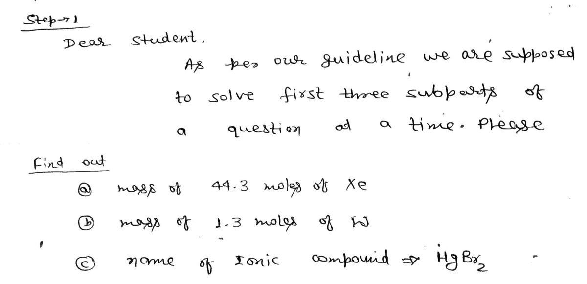 Chemistry homework question answer, step 1, image 1