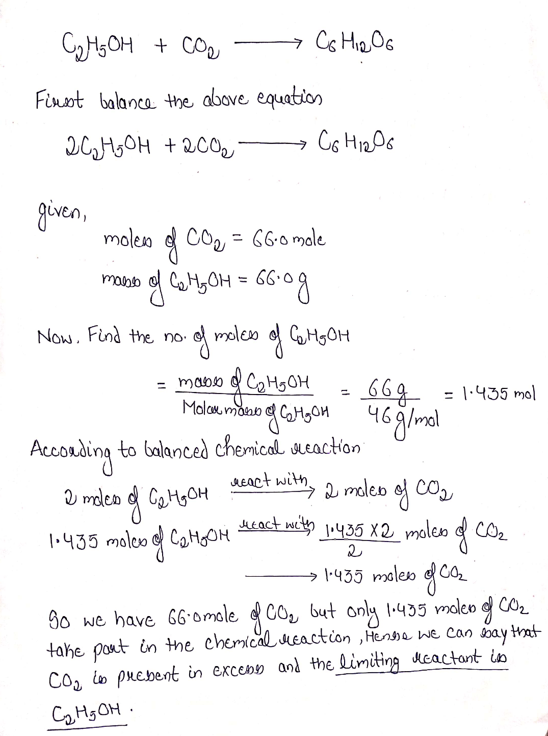 Answered Consider the chemical equation C2H5OH bartleby