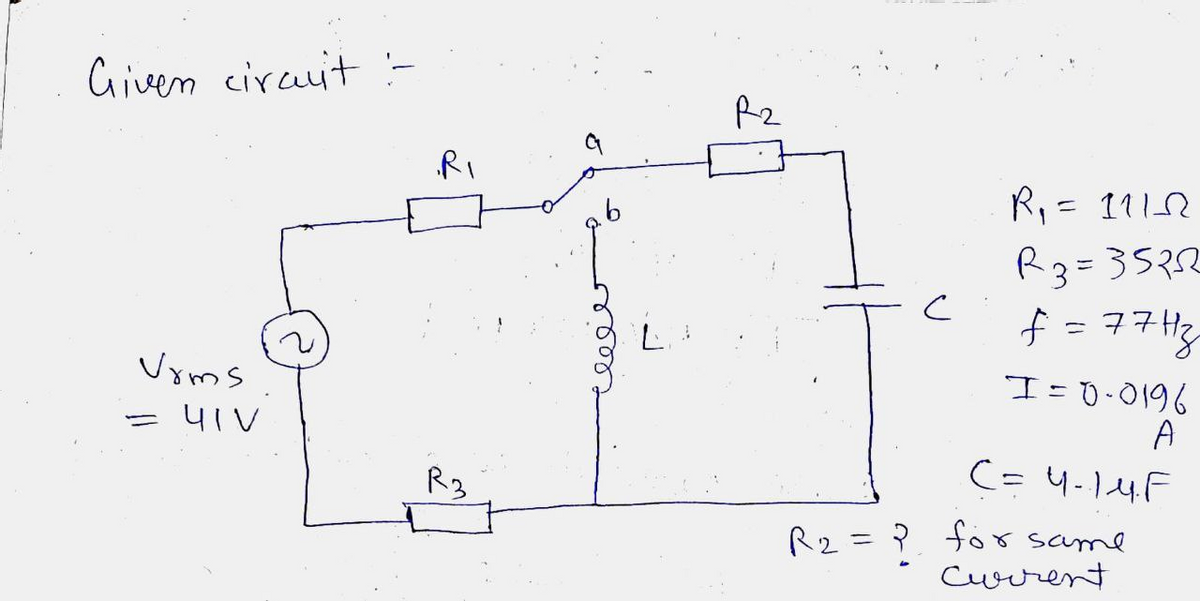 Electrical Engineering homework question answer, step 1, image 1