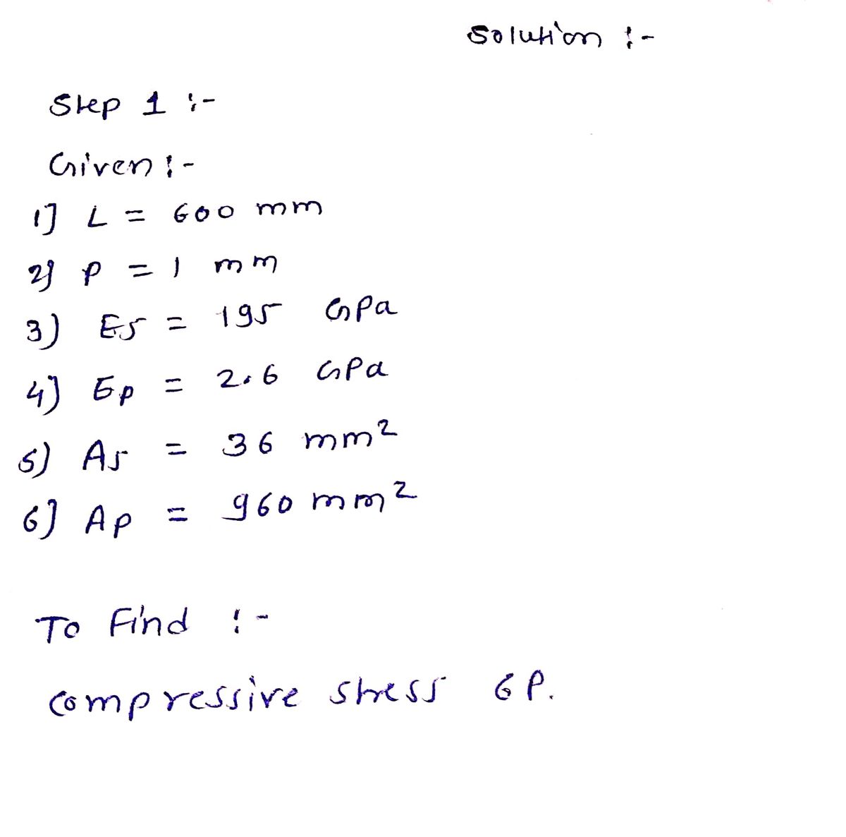 Civil Engineering homework question answer, step 1, image 1