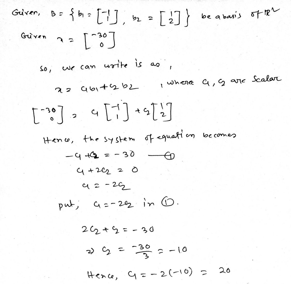 Algebra homework question answer, step 1, image 1