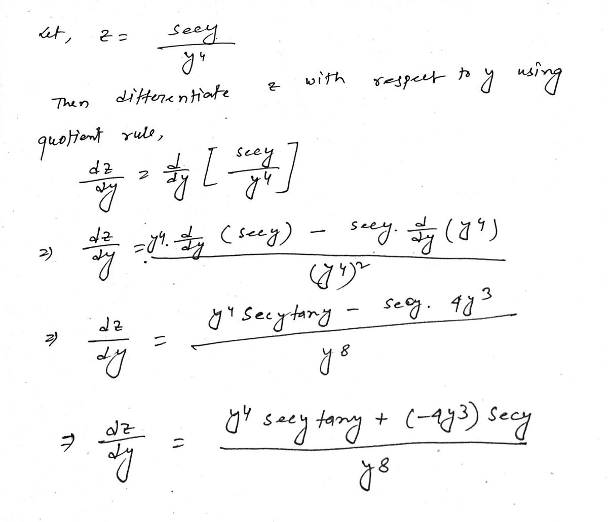 Answered: Choose The Correct Derivative Form And… | Bartleby