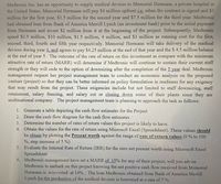 **Medtronic Inc. Project Overview**

Medtronic Inc. has an opportunity to supply medical devices to Memorial Hermann, a private hospital in the U.S. The financial details and strategic approaches for this project are outlined below.

### Financial Breakdown
- **Initial Payment:** Memorial Hermann will pay $4 million upfront when the contract is signed.
- **Yearly Payments:**
  - Year 1: $3 million
  - Year 2: $1.5 million
  - Year 3: $7.5 million

- **Investment and Costs:**
  - Medtronic has secured a loan from Bank of America Merrill Lynch before the initial payment from Hermann, investing $2 million at the beginning.
  - Running costs:
    - Year 1: $3.5 million
    - Year 2: $10 million
    - Year 3: $1.5 million
    - Year 4: $4 million
    - Year 5: $3 million

- **Payment by Memorial Hermann:**
  - Year 4: Takes delivery of devices and pays $4.25 million
  - Year 5: Balance payment of $4.5 million

### Rate of Return Analysis
The decision to continue or downsize staff after the 5-year deal hinges on the Minimum Attractive Rate of Return (MARR). Medtronic management has outlined the following steps for the project analysis:

1. **Cash Flow Estimation:**
   - Create a table to illustrate projected cash flows for the project.

2. **Visualization:**
   - Construct a cash flow diagram.

3. **Rate of Return Calculation:**
   - Determine which rate of return values are applicable for the project.

4. **Spreadsheet Analysis:**
   - Use Microsoft Excel to find rate of return, plotting Present Worth against a range of rate of return values (0% to 100%, with 5% increments).

5. **Internal Rate of Return (IRR) Evaluation:**
   - Calculate for the zero net present worth using Excel.

6. **Strategic Recommendation:**
   - With a set MARR of 15%, consider the impact of the cash flow reinvested at 14% from Memorial Hermann. The funding from Bank of America Merrill Lynch was secured at 7% for device production.

This methodical approach will enable Medtronic management to provide informed strategies for future policy and staff considerations in alignment with the