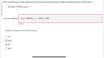 Answered millan Learning Write the balanced net bartleby