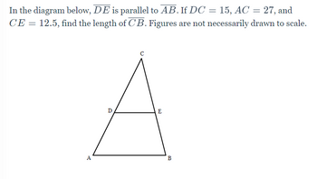 Answered: In The Diagram Below, DE Is Parallel To… | Bartleby