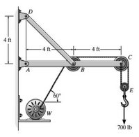 4 ft
-4 ft-
4 ft-
C
B
60°
700 Ib
