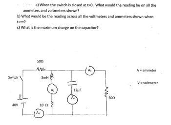 Answered: Ammeters And Voltmeters Shown? B) What… | Bartleby