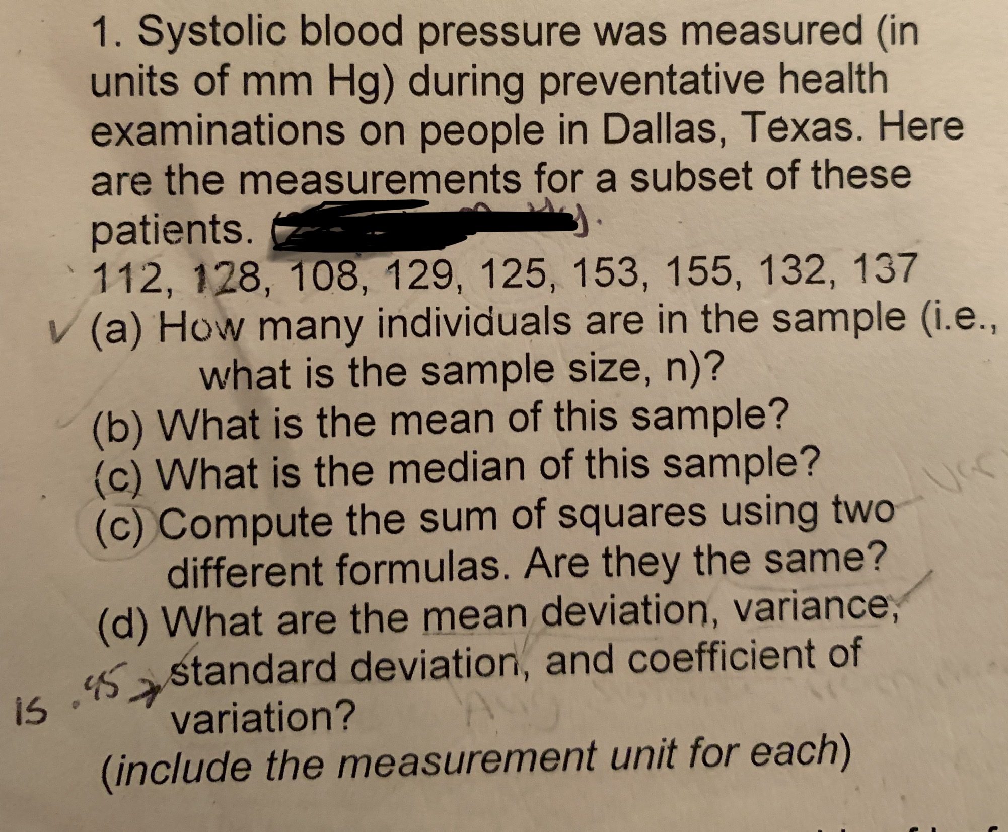 Answered 1 Systolic Blood Pressure Was Measured Bartleby
