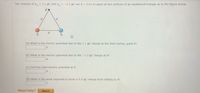 Two charges of q, = 1.1 µC and q,
= -2.2 µC ared = 0.62 m apart at two vertices of an equilateral triangle as in the figure below.
+
(a) What is the electric potential due to the 1.1-µC charge at the third vertex, point P?
V
(b) What is the electric potential due to the –2.2-µC charge at P?
(c) Find the total electric potential at P.
V
(d) What is the work required to move a 4.0-µC charge from infinity to P?
Need Help?
Read It
