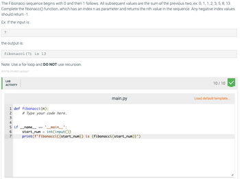 Debugging Fibonacci Sequence Calculations in Java Why Your Method Fails - Answered: The Fibonacci sequence begins with O | bartleby