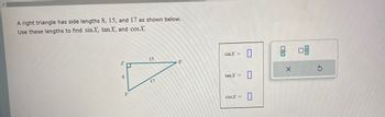 Answered: A Right Triangle Has Side Lengths 8,… | Bartleby