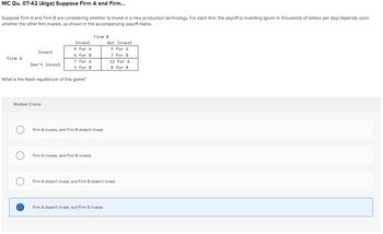 Answered: Suppose Firm A And Firm B Are… | Bartleby