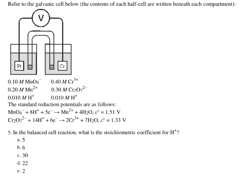 Answered: Refer To The Galvanic Cell Below (the… | Bartleby