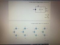 julSjrpjdLjcwDWXZoojA9XtU12Mi-pTxteUKH
* In the circuit of figure below, v() is 7 V-4
ww
10 V
() = 7F
True
False
* In figure below, Vab=7 V in case (b) -5
5 V
5 V
5 V
S V
3 V
3 V
3 V
3 V
1 V
1V
1V
(a)
(b)
(c)
(d)
True
False
