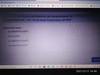 web.whatsapp.com
M Gmail
YouTube
i KYK - Ana Sayfa
O WhatsApp
O Autodesk - Email N..
6 Yeni Sekme
O Anadolu Üniversite...
u Online Kurslar - Her..
Redmi Note 9 N
OKdeki germanyum yarı letkeninde, alıcı konsantrasyonlan Na =1013 cm3
Kunsantrasyonu Nd = 0'dir. Termal denge konsantrasyonu p0 nedir?
Lutfen birini seçin:
a.2.95x10^13 cm^3
b.2.4 cm^3
c.2.68x10^12 cm^3
d.2.97x10^9 cm^3
Sonraki
P Aramak için buraya yazın
2021/2/11 16:46
