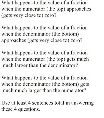 Answered: what happens to the de of a fraction… | bartleby