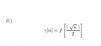 d.)
y[n] = f
2