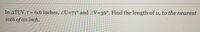 In ATUV, t = 6.6 inches, ZU=71° and ZV=36°. Find the length of u, to the nearest
1oth of an inch.
%3D
