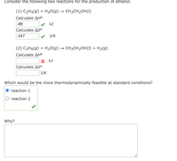 Answered Consider the following two reactions bartleby