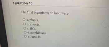 Answered: The First Organisms O A. Plants. O B.… | Bartleby