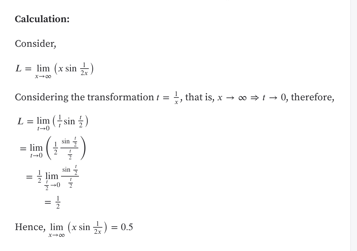 Answered Calculation Consider Lim X Sin L 2x х 0 1 That Is