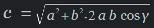 c = √√√a²+b²-2 ab cos y