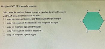 Answered: Hexagon ABCDEF Is A Regular Hexagon.… | Bartleby