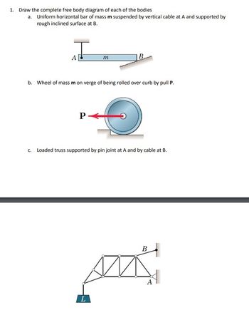 Answered: 1. Draw The Complete Free Body Diagram… | Bartleby