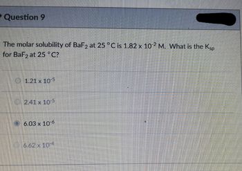 Answered: The Molar Solubility Of BaF2 At 25 °C… | Bartleby