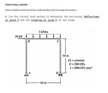 Answered: STRUCTURAL THEORY Show Complete… | Bartleby