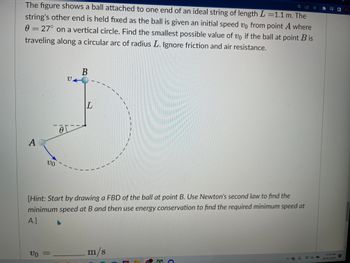 Answered: The Figure Shows A Ball Attached To One… | Bartleby