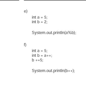 Answered: What Is The Output Of Each Of The… | Bartleby