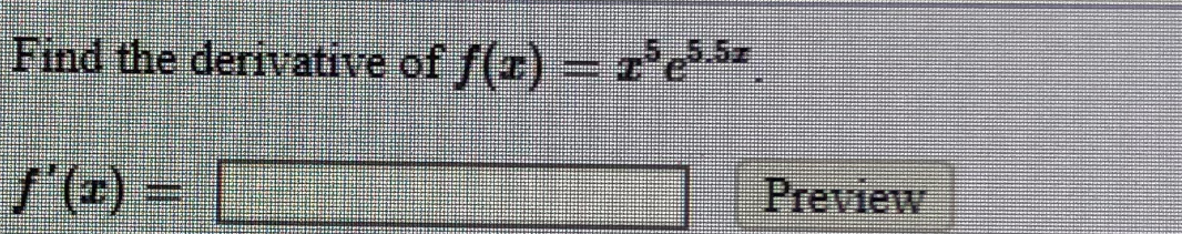 Find the derivative of f(7)
= r'e
కోలీస్
Preview
