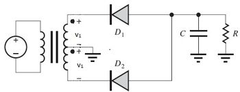 Answered: The full-wave rectifier in the figure… | bartleby