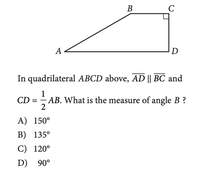 Answered: В C А D In quadrilateral ABCD above, AD… | bartleby