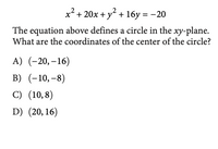 Answered: .2 .2 x + 20x + y + 16y = -20 The… | bartleby