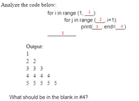 Answered: for i in range | bartleby