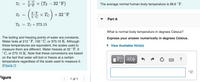 5 °C
To
F x (Tr – 32 °F)
The average normal human body temperature is 98.6 °F.
TF
9 °F
х Тс) + 32 °F
5 °C
Part A
TK
Tc + 273.15
What is normal body temperature in degrees Celsius?
The boiling and freezing points of water are constants.
Water boils at 212 °F, 100 °C, or 373.15 K. Although
these temperatures are equivalent, the scales used to
measure them are different. Water freezes at 32 °F, 0
°C, or 273.15 K. Note that these conversions are based
on the fact that water will boil or freeze at a certain
temperature regardless of the scale used to measure it.
(Figure 1)
Express your answer numerically in degrees Celsius.
• View Available Hint(s)
?
°C
Figure
1 of 1
