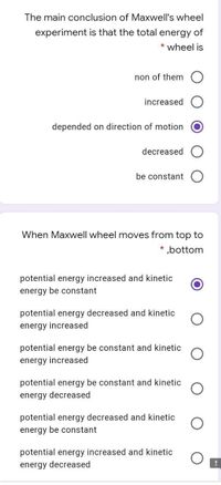 maxwell wheel experiment conclusion