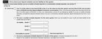 Part 2: Tell us about your deposit schedule and tax liability for this quarter.
If you are unsure about whether you are a monthly schedule depositor or a semiweekly schedule depositor, see section 11
of Pub. 15.
16 Check one:O Line 12 on this return is less than $2,500 or line 12 on the return for the prior quarter was less than $2,500, and you didn't
incur a $100,000 next-day deposit obligation during the current quarter. If line 12 for the prior quarter was less than $2,500 but
line 12 on this return is $100,000 or more, you must provide a record of your federal tax liability. If you are a monthly schedule
depositor, complete the deposit schedule below; if you are a semiweekly schedule depositor, attach Schedule B (Form 941). Go to
Part 3.
O You were a monthly schedule depositor for the entire quarter. Enter your tax liability for each month and total liability for the
quarter, then go to Part 3.
Tax liability: Month 1
Month 2
Month 3
Total liability for quarter
Total must equal line 12.
O You were a semiweekly schedule depositor for any part of this quarter. Complete Schedule B (Form 941),
Report of Tax Liability for Semiweekly Schedule Depositors, and attach it to Form 941.
