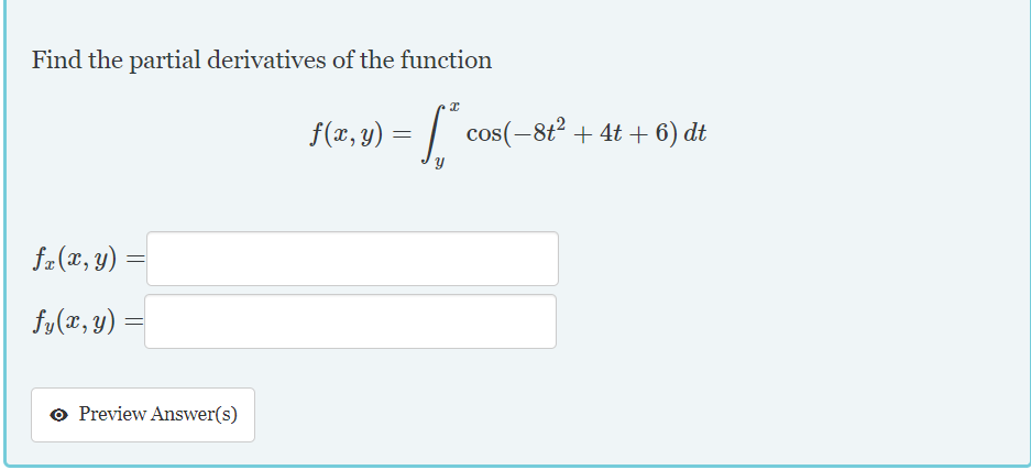 Answered Find The Partial Derivatives Of The Bartleby 8296