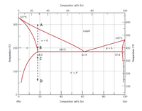 Composition (at% Sn)
20
40
60
80
100
327°C
H600
300
Liquid
500
232°C
a + L
200
400
183°C
18.3
61.9
97.8
300
100
a + B
200
100
20
40
60
80
100
(Pb)
Composition (wt% Sn)
(Sn)
Temperature (°C)
Temperature (°F)
