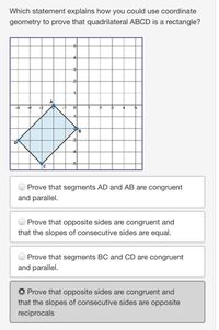 high school co-ordinate geometry with a quadrilateral and two